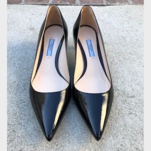 Prada Black Leather Pointed Pumps